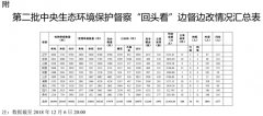 第二批中央生态环境保护督察“回头看”问责2000余人